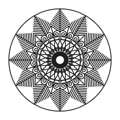 Fototapeta premium Black and white mandala decorative pattern vector design. 