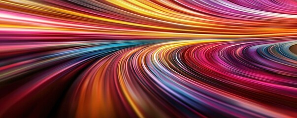Abstract Background with Neon Organic Spectrum Effects Concept. Colorful Abstract Light Trails Flowing in Vibrant Waves