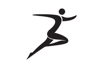 olympic running silhouette logo icon, isolated on a white background
