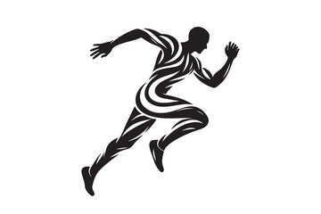 olympic running silhouette logo icon, isolated on a white background