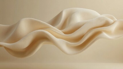 Obraz premium Beige Fabric Wave Abstract 3D Render