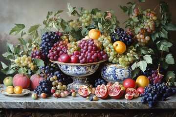 Still life fruit ceramic bowl