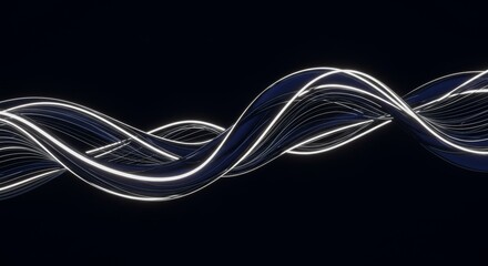 Fototapeta premium Abstract wave patterns in dark background