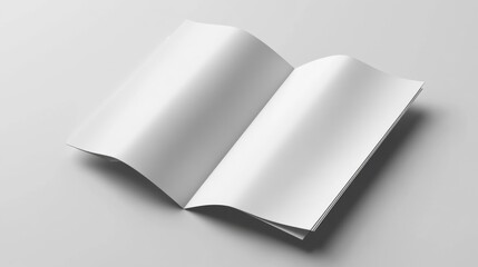 Blank White Paper Mockup Folded on Neutral Background