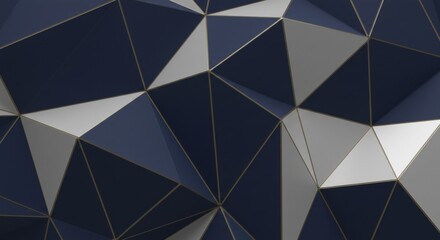 Geometric pattern design in dark blue and white colors