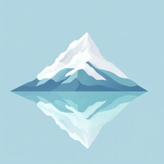 Fototapeta premium Snowy Mountain Reflecting in Calm Water
