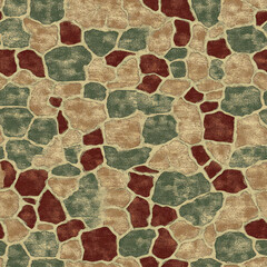 Colorful stonework. Various colored stones lay flat in an artistic mosaic textured background pattern