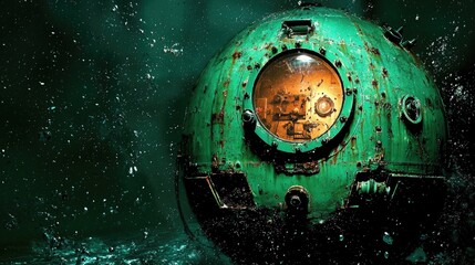 Submersible Vessel Exploring the Depths of the Mysterious Ocean
