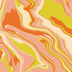 Abstract marble pattern with flowing, wavy lines in shades of earthy brown, muted orange, and soft yellow. The design creates a swirled effect, reminiscent of natural stone formations