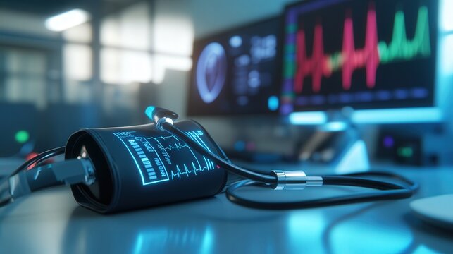 revolutionary blood pressure cuff that uses artificial intelligence to predict potential cardiovascular issues based on real-time readings.