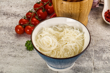 Glass noodle funchoza in the bowl