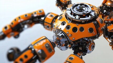 Fototapeta premium autonomously assembling complex mechanical parts in industrial manufacturing, reducing errors and improving productivity