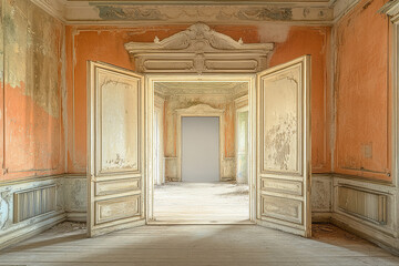 Intriguing space door design opens into modern apartment with sleek architecture