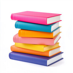 Stack of books isolated on white background, world book day, educational concept, study material.