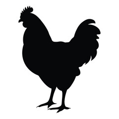 Hen Silhouette Illustration, Cartoon Clipart, Line Art, Printable Graphic Design, Stock Graphics, Digital Art File, Hen Clipart, Vector Hen, Line Art Hen, Print 