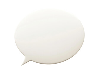 White speech bubble in oval shape, isolated on transparent cutout background