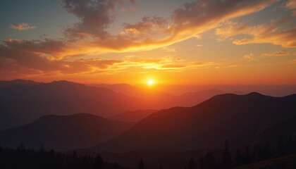 A peaceful sunrise over rolling hills bathed in golden light represents the balance, renewal, and beauty of the Spring Equinox.