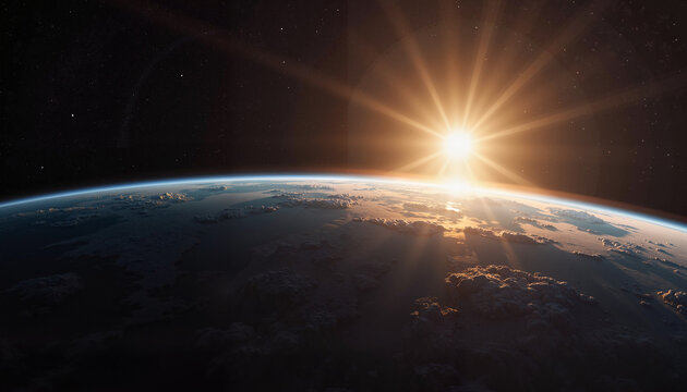 A view of the sun illuminating Earth from space captures the cosmic balance and renewal celebrated during the Spring Equinox.