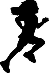 girl run child kid silhouette