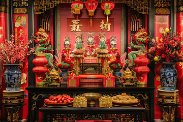 Beautiful holiday composition for happy celebrate chinese festival of lanterns, abstract vivid composition consists of fictional unreal fantastic vision on background