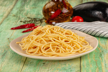 Italian pasta spaghetti with oil