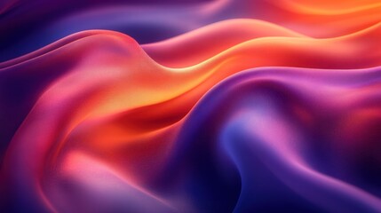 Abstract vibrant fabric drapes in warm sunset colors