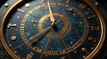 Celestial Clock with Constellations Replacing Numbers