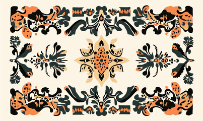Intricate Javanese Batik Vector Pattern with Traditional Floral and Geometric Motifs