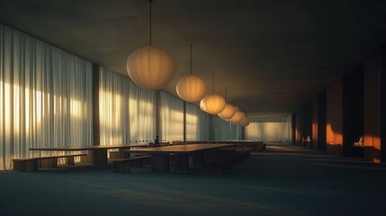 Modern Interior with Soft Lighting and Elegant Decor Atmosphere