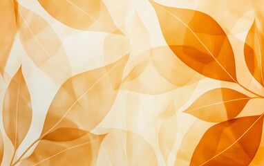 Abstract composition of translucent orange leaves layered on a soft background, creating a warm atmosphere