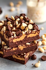 Brownies with peanut butter and chocolate drops