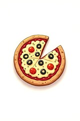 Miniature Vector Pizza Doodle - Playful & Detailed Illustration