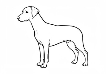 Obraz premium Elegant Dog Line Art Profile Simple Clean Design. AI Generated