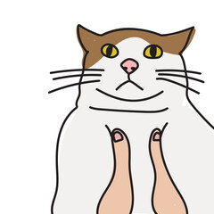 Funny cat face doodle 