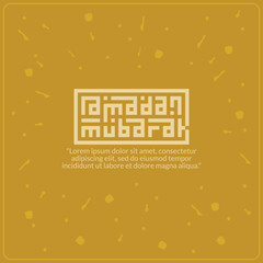 Flat design ramadan greetings with kufic writing style 2025