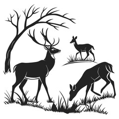 Naklejka premium set of deer