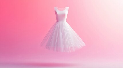 Obraz premium White Dress on Pink Background