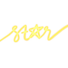 Bright Glowing Yellow Stars Letters