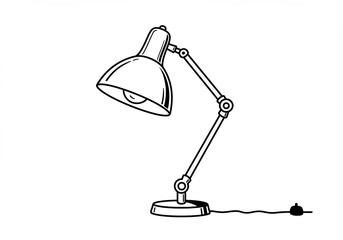 Elegant Desk Lamp Line Drawing Soft Light. AI Generated