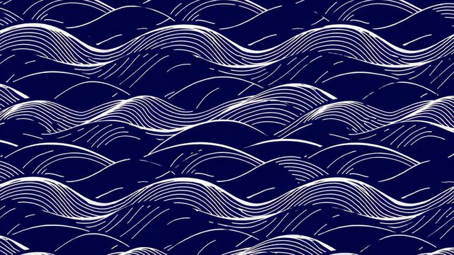 Seigaiha: Traditional Japanese Wave Pattern in Deep Blue Aesthetics