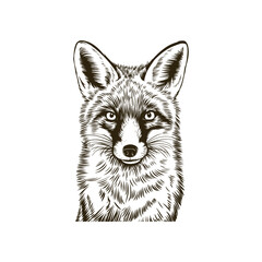 Vintage engraving woodcut fox vector illustration art design