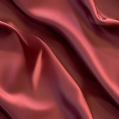 Obraz premium Flowing fabric Reddish brown satin background, shimmering, catching light with gentle folds creating elegant waves