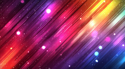 Obraz premium Vibrant Diagonal Lines and Colorful Light Streaks with Sparkles Background