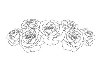 Elegant line art roses softly arranged. AI Generated