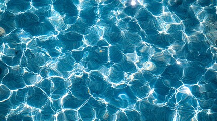 Pool water surface texture, sunlight reflections, outdoor