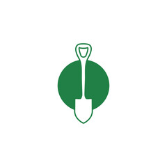 Fototapeta premium Spade shovel icon vector logo design