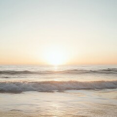 Sunrise over calm ocean waves
