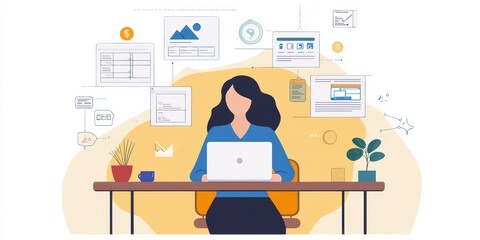 Businesswoman organizing employee shifts online.