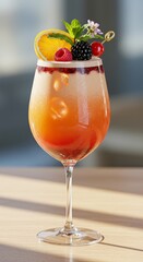 Exquisite Cocktail Presentation, A Vibrant Blend of Flavors and Colors