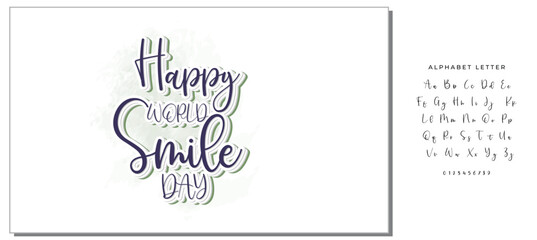 Happy world smile day banner vector illustration greeting design on white background with typography lettering